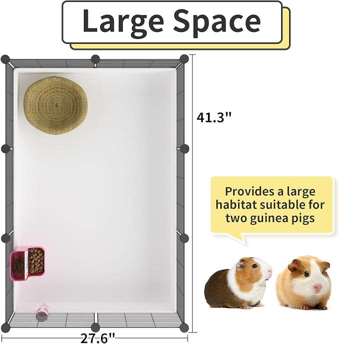 Oneluck Guinea Pig Cage, Indoor Habitat with Waterproof Plastic Bottom, Playpen for Small Pet Bunny, Turtle, Hamster, Partition cage