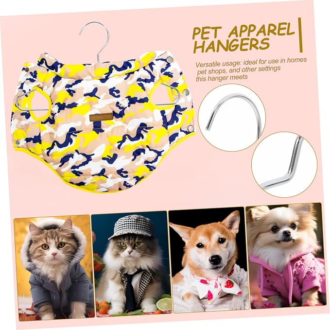 Luxshiny 10pcs Pet Hangers for Clothing Storage Versatile Steel Organizers for Pet Apparel Practical and Stylish Accessory