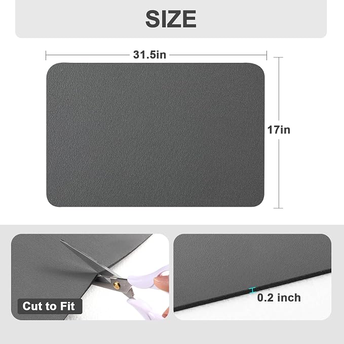 Ecotrim Coffee Mats for Coffee Bar Accessories, Dark Grey 17" x 31.5"