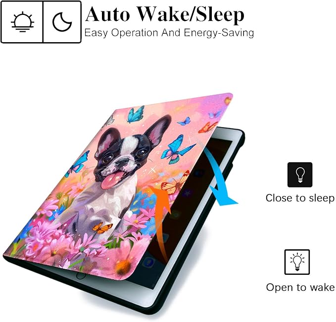 for Samsung Galaxy Tab S5e 10.5 Inch 2019 Model T720/T725/T727 Tablet Case,Auto Wake/Sleep,Adjustable Stand Protective Cover - Cartoon Frog Flower