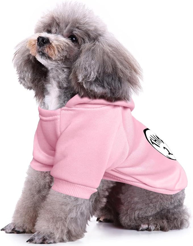Dog Hoodie Pet Clothes for Small Dogs Thing 2 Printed Hoodies Medium Puppy Hooded Sweatshirt Pullover Outfit(Pink,M)