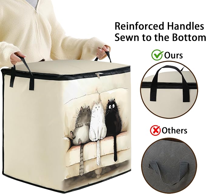 2pcs blanket storage bag for under bed,closet organizers 95L | clothing sweater sheet bedding comforter duvet quilt pillow toy storage bags with lids,dorm room essentials for containers
