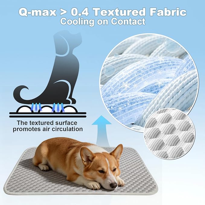 GOLOPET Dog Cooling Mat for Extra Large Dogs 35x50in | (Q-Max>0.5) Self-Cooling Dog Bed,Breathable Arc-Chill Cooling Fabric,Foldable, Easy to Clean