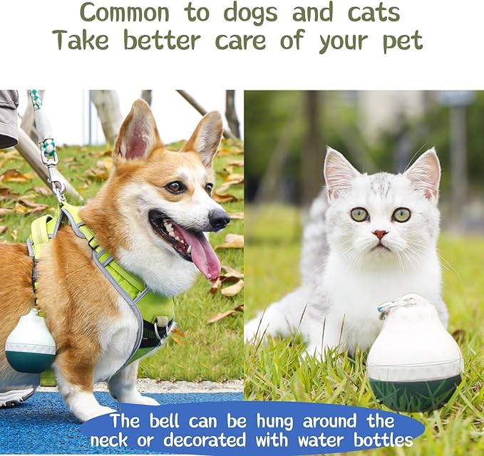 Dog Travel Water Bottle Detachable Bowl Leak Proof Portable ，Silicone Bottle Body，Collapsible and Suitable for Small Pets for Outdoor Walking, Hiking, Travel (Green2, 200ml2)