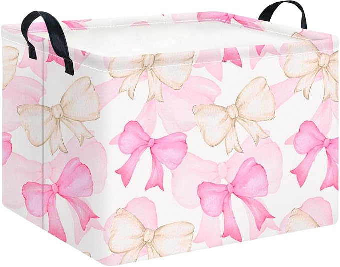 CLOCOR Rectangular Storage Bin,Waterproof Books Box,Gift Basket(Bow)