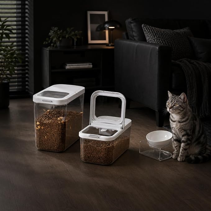 Pet Food Storage Containers With Lids & Scooper | Dog Food Storage Container,12L/12KG/10-15LBS,BPA Free Airtight Storage Containers Store Dry Food For Kitchen Pantry
