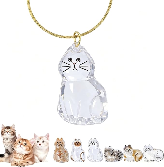 Cat Hair Storage Keychain,Transparent Cat and Dog Hair Storage Capsule,Welldonepet Cats Hairs Keychain