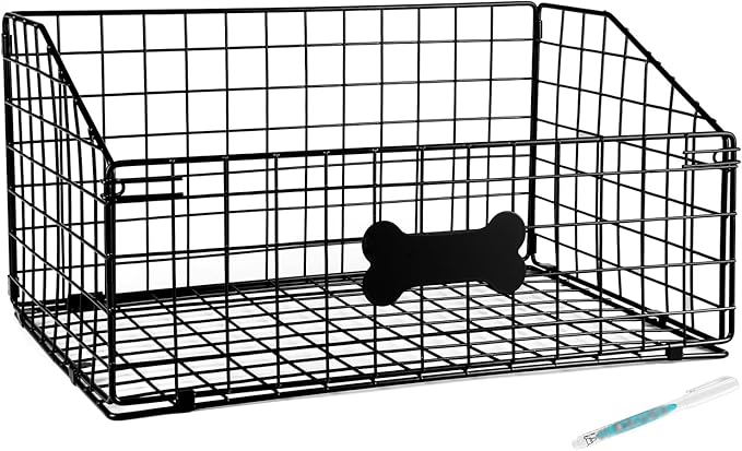 Dog Toy Basket Metal,Dog Toy Box,Dog Toy Bin for Living Room Area,Dog Toy Storage Basket,Dog Baskets for Toys,Puppy Toy Holder,Dogs Toy Container Organizer,Medium Pet Toy Food Storage