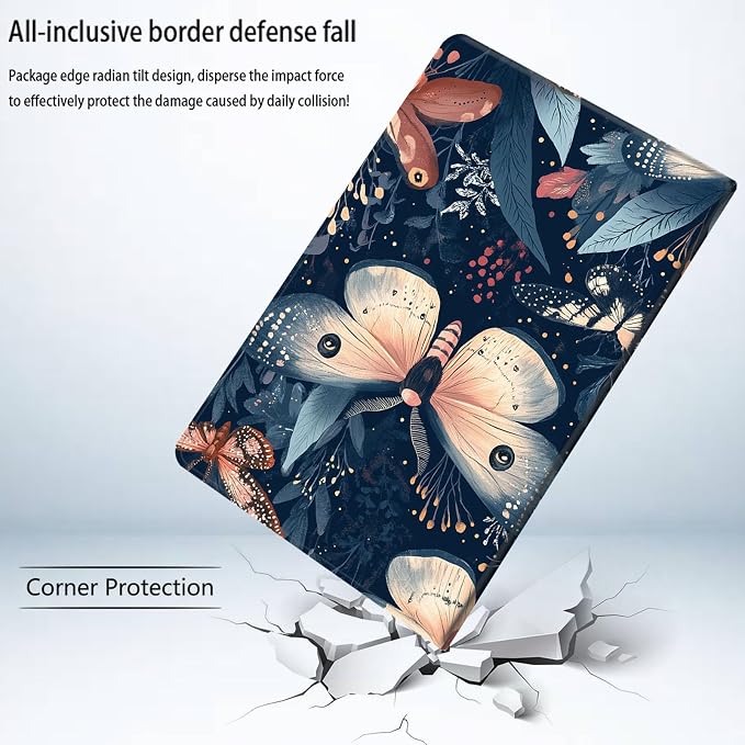 Bxgolkgd Tablet Case for Samsung Galaxy Tab A 8.0 Inch 2019(SM-T290/T295),Shockproof Stand Cover with Heat Dissipation,Auto Wake/Sleep Function,Moth Art