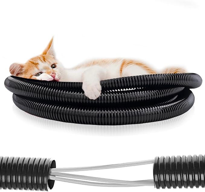 SunGrow Dog and Cat Cord Protector, 0.25 Inch Opening Diameter, Dog, Cat, Ferret Cord Protector from Wire Chew, Cable Protector Tubing, Stop Chewing Cable Management Sleeve, 5 Feet