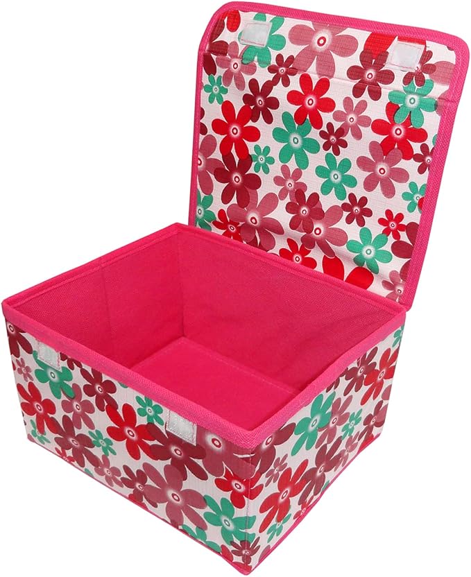 atorakushon Fabric Foldable Storage Travel Closet Cabinet Organizer Storage Boxes for Storing Socks Bra Handkerchiefs for Universal Fit Pack of 2 Pink