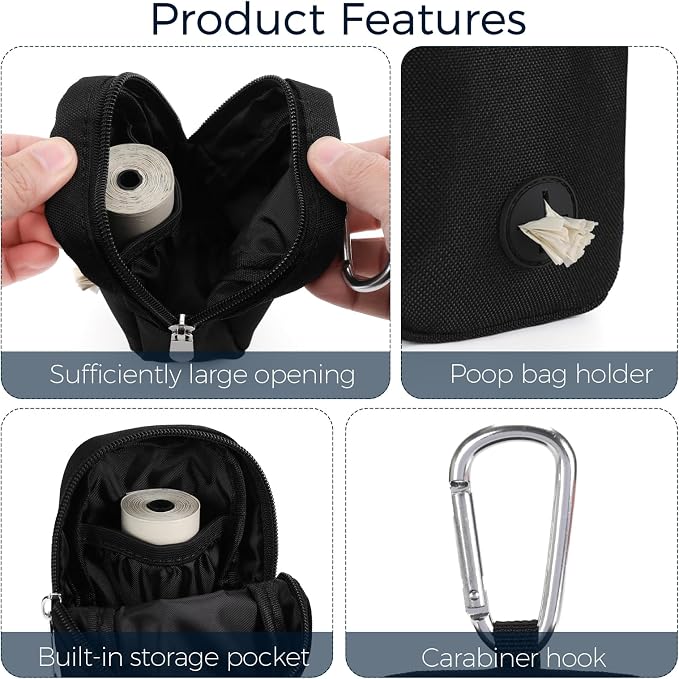 Dog Treat Pouch with Clip, Treat Pouches for Pet Training, Small Dog Treat Container Treat Bag for Leash, Waterproof Dog Treat Bag, Hands-free Training Pouch