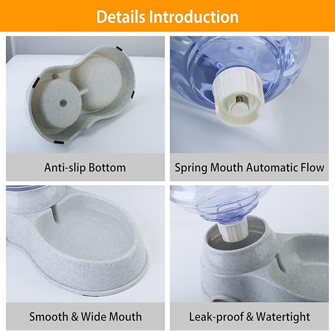 Dog Water Dispenser | Automatic 1 Gallon Cat and Dog Gravity Feeder, Waterer Dispenser Station,Small and Big Pets Water Station, Pet Water Bowl