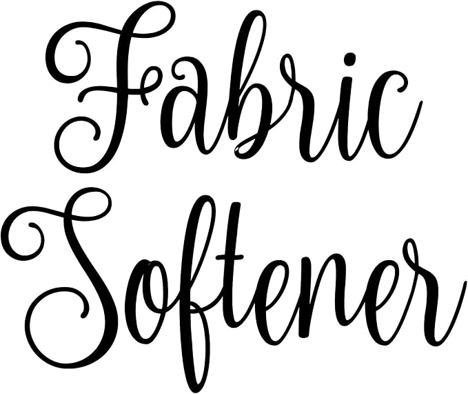 Fabric Softener 5.5w x 4.5h Label | Laundry Room Organization | Die Cut Vinyl Decal | Black Fancy Font (Sticker Only)