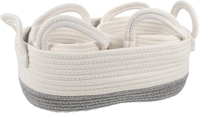 3pcs Rope Dog Toy Storage Basket Woven Pet Toy Organizer for Easy Access and Use Stylish Design for Home for Keeping Tidy