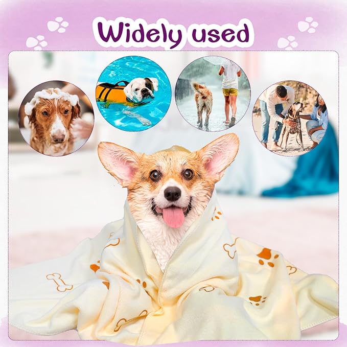 20 Pcs Dog Towels for Drying Dogs Bulk 20 x 40 Inch Quick Drying Pet Bath Towels Colorful Pet Grooming Towel Absorbent Microfiber Towel for Small Medium Large Dog Puppy Cat (Multicolor)
