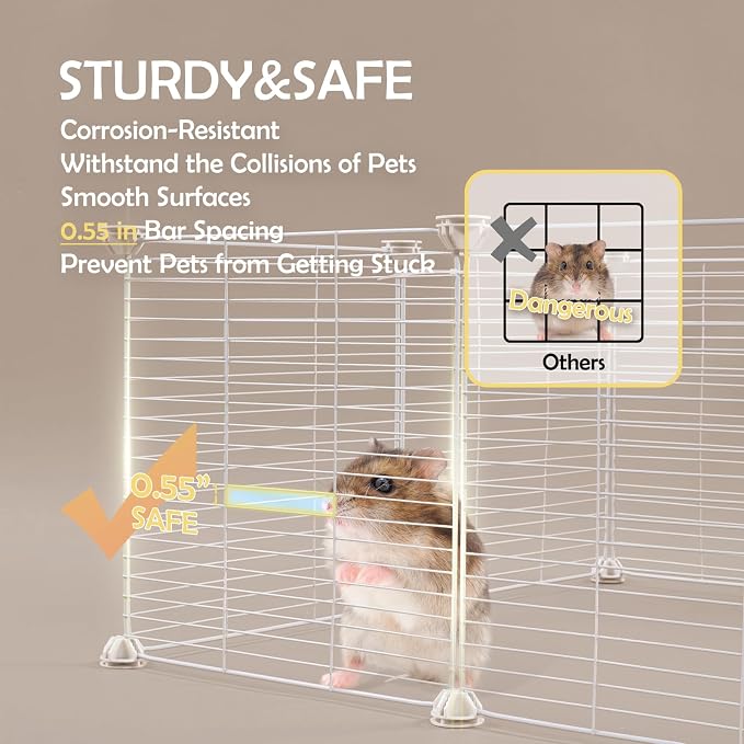MEEXPAWS Guinea Pig Cages, Bunny and Rabbit Cage Large 42"L x 28"W x 28"H | Small Animal Playpen with Storage Space, Top Cover, Waterproof Liner and Washable Pee Pad, Indoor Pet Enclosure for Kitten