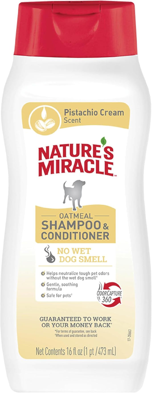 Nature’s Miracle Oatmeal Shampoo for Dogs, 16 Ounces, Pistachio Cream Scent