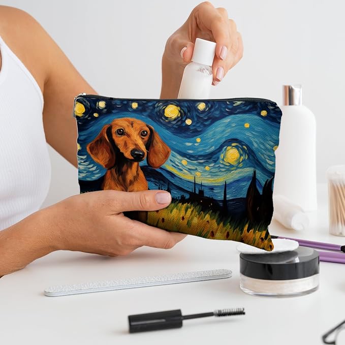Dachshund Makeup Bag - Cosmetic Travel Toiletry Bag for Dachshund Lovers