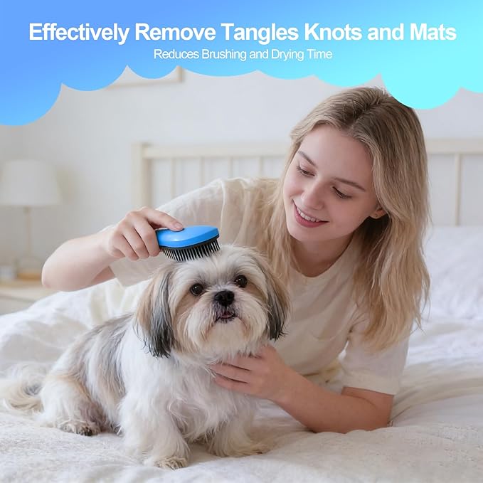 Small Dog Brush- Grooming Tool for Teddy, Yorkies, Maltese, Shih Tzu, Chihuahua - Puppy Hair Brush (Blue)