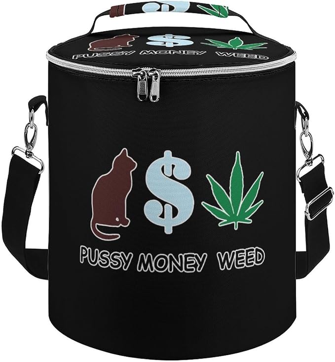 Cat Pet Money Weed Ice Bucket Insulated Lunch Bag Cooler Lunchbox Tote Picnic Beach Travel