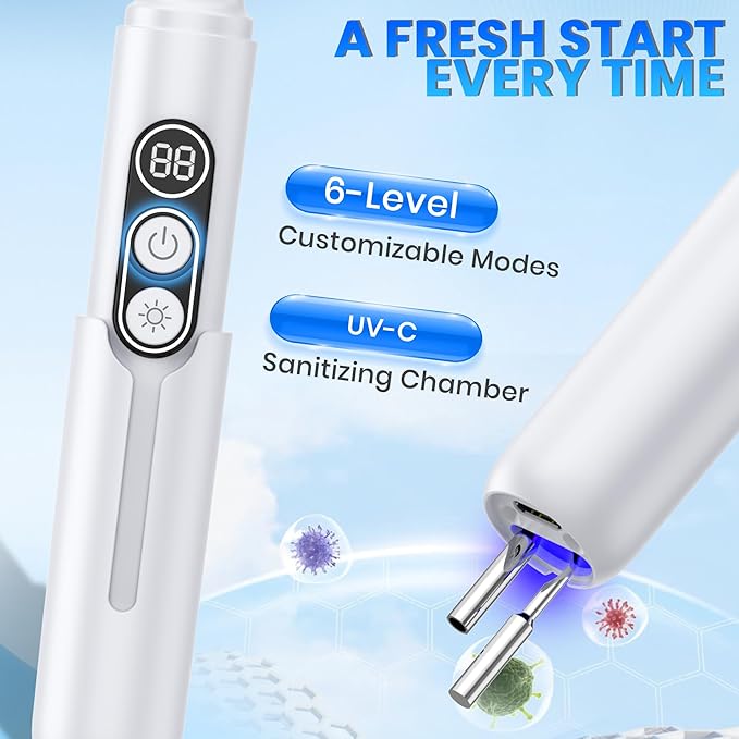 Dog Plaque Remover - Ultrasonic Tooth Cleaner for Dogs,6 Cleaning Modes,TypeC Rechargeable,Waterproof,Professional Dental Care for Dogs