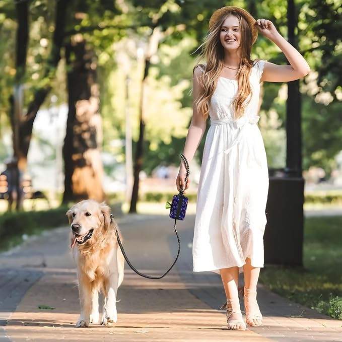 Plum Fruit Pet Waste Bag Dispenser 0.2L | Portable Dog Poop Holder Waste Bag With Zipper Park Doggy Walking Accessory