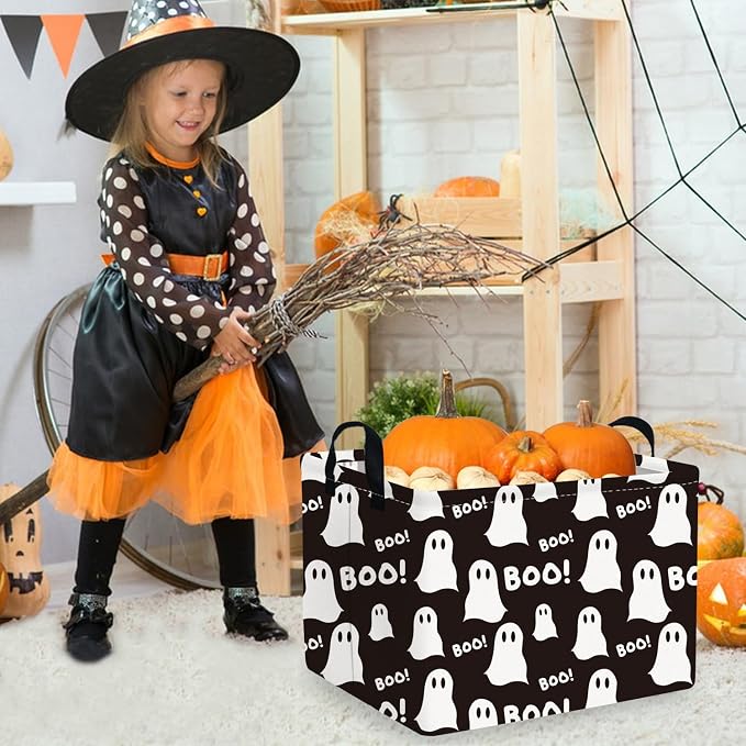 Halloween Boo Horror basket,Empty Halloween basket,Horror and thriller decor,Trick or Treat Box for Boys and Girls,Horror decor(Boo Ghost)