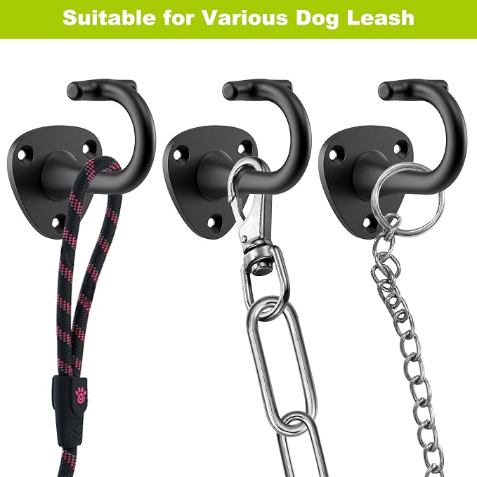2Pack Dog Leash Hooks for Wall Dogs Leash Holder Wall Mount Dog Hook for Leashs for Indoor & Outdoor Use - Walls Hook for Dogs Leashs - Secure and Escape