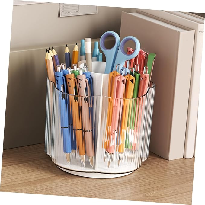 ABOOFAN Rotating Pencil Holder Stylish Pen Organizer for Office School Container for Makeup Brushes Desk Supplies Versatile Storage Finish