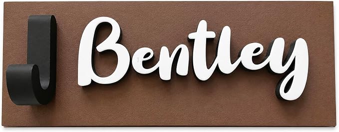 Personalized Dog Leash Holder, Custom Pet Name Wall Hook, Dog Collar Holder, Entryway Organizer, Minimalist Dog Decor, PLA Bioplastic