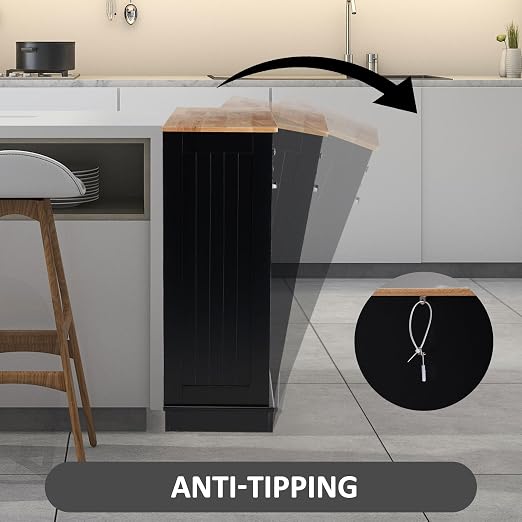 Spurgehom Double Tilt Out Trash Can Cabinet 2 X 13 Gallon with Storage