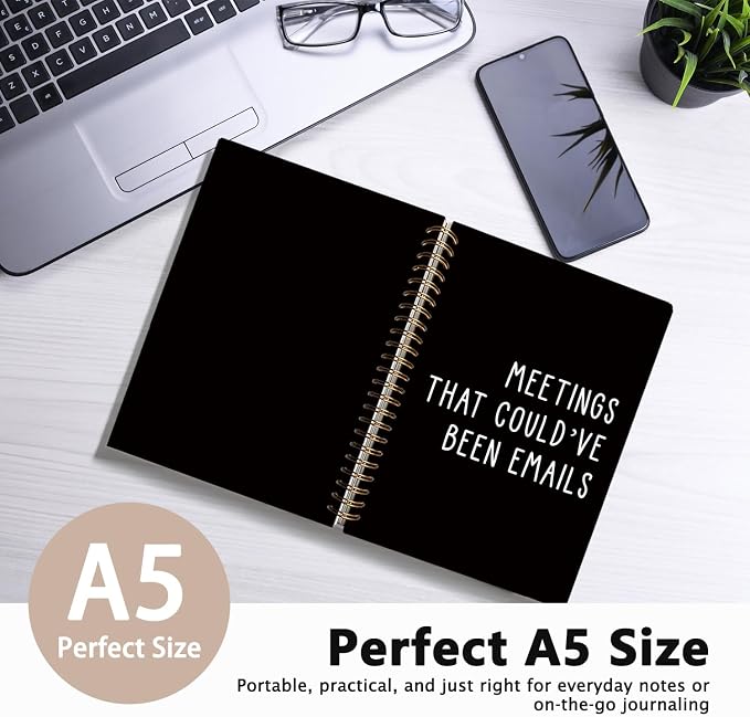Meeting Notebook - Meetings That Could've Been Emails Journal | Office Gift for Coworkers, Bosses, or Work From Home Professionals, Funny Work Spiral Notebook, 5.5x8.3 Inch