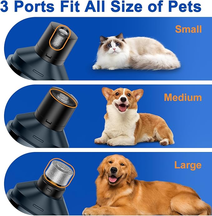 Pet Nail Grinder, Quiet and Low-Vibration Dog Nail Trimmers for Large Dogs, Medium, Small Dogs Cats Pets, Upgrade Professional Electric Pet Paws Toenail Grooming Tool Blue