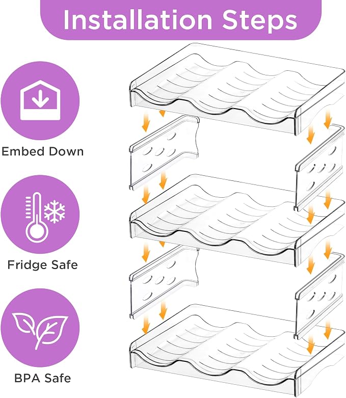 REFLYING Cat Food Can Organizer 3-Tier Holds 54 Cans 3.5oz Clear | Transparent 3-tier cat food can organizer,Holds 54 cans 3.5oz,Pantry countertop storage for kitchen cabinet organization