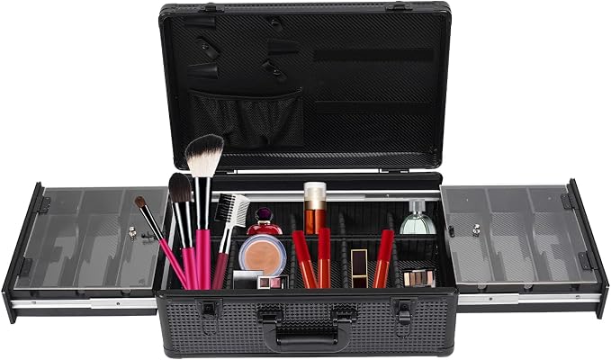 Beauty Barber Case Organizer for Supplies and Accessories Barber Carrying Case Professional Barber Travel Case Barber Beauty Salon Tool Box for Hair Stylist Pet Groomer, Black,19.7x13x7.8inch