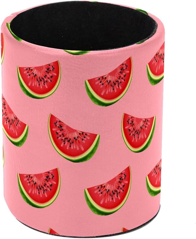 Pen Holder Stand for Desk, Pink Watermelon Pattern Desk Organizer Makeup Brush Holder for School, Home, Office
