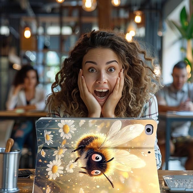 for Microsoft Surface Pro 8-13" 2021 Tablet Case,Auto Wake/Sleep,Adjustable Stand Protective Cover - Cute Bee