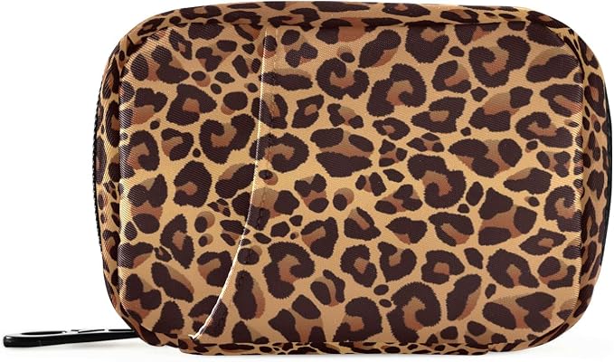 Leopard Pattern Weekly Pill Organizer, Pill Cases Bag Portable Pill Container 7 Days Pill Box Organizer Vitamin Supplement Holder with Zipper for Travel Family Business Camping