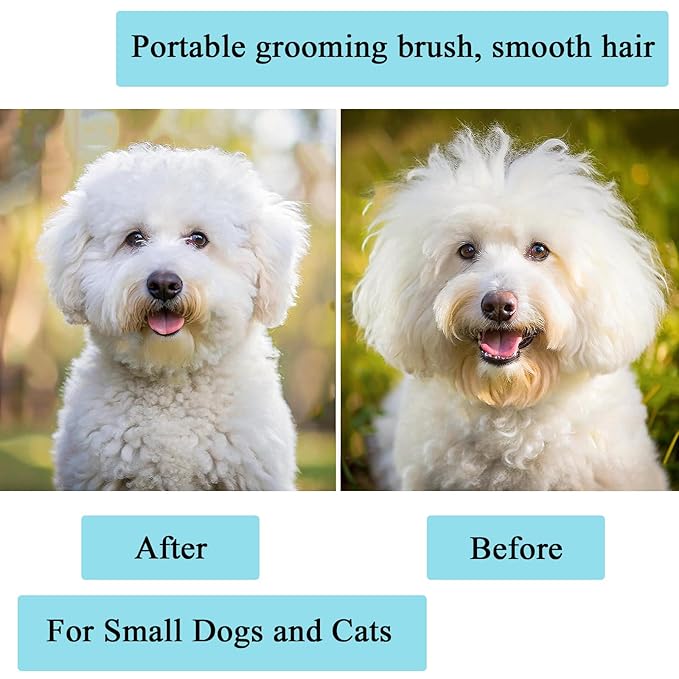 Dog Grooming Brush, Soft Puppy Massage Brush, Pet Hair Bathing Brush Comb, Hangable Grooming Tool for Poodles, Teddy, Yorkies, Maltese, Shih Tzu, Chihuahua (Mint Green)