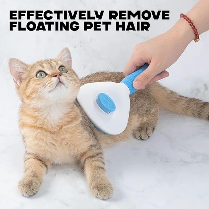 Self-Cleaning Pet Grooming Brush – Professional Stainless Steel Slicker Brush for Dogs & Cats – Includes FREE Bonus Hair Comb
