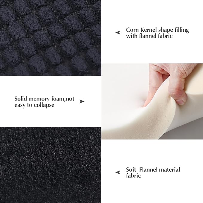 BVAGSS Reversible Dog Crate Pad, Memory Foam Pet Bed Mat, Soft Warm Machine Washable Sleeping Kennel Mattress for Small Medium Large Dogs XH079 (42''x28''x1.6'',Dark Grey)