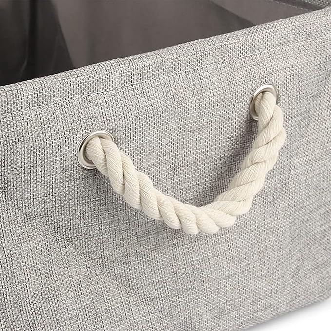 Dog Toy Storage Basket Bin with Personalized Pet's Name - Collapsible Rectangular Storage Box Chest Organizer for Dog Toys,Dog Coats,Dog Clothing,Dog Apparel & Accessories (Gray, S)