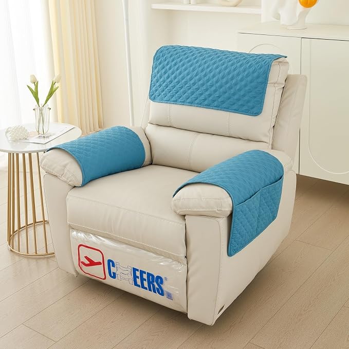 XMAYODS 3 Pcs Recliner Covers Sherpa Arm Covers for Recliner Chair with Storage Pockets Headrest Cover for Recliner Chair Armchair Slipcovers for Sofa Recliner Protector (Color : #10)