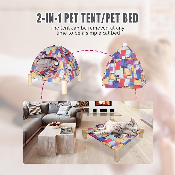 Pozico Portable Cat Tent Bed – Lightweight Foldable Cat House with Soft Washable Cushion, Warm Enclosed Cave for Kittens, Indoor Cats & Small Dogs