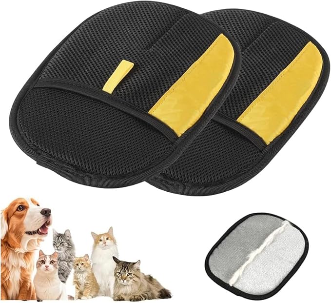 TimnoPaws 2pcs Electrostatic Pet Hair Removal Glove 2026, Washable & Reusable Cat & Dog Hair Remover Gloves for Furniture, Couch, Carpet,Car Bedding & Clothes, Fur Remover Glove