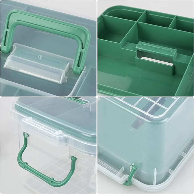 1-Pack Clear Storage Box Container, Family First Aid Box with Handle | 15 QT Medicine Box Organizer with Tray, Durable Plastic, Thickened Medicine Storage Organizeron