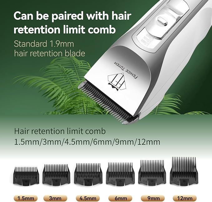 Professional Electric Dog Grooming Clippers, 5000mAh Battery, LCD Display, Type-C Charging, Silver P200 (White, 5000mAh)