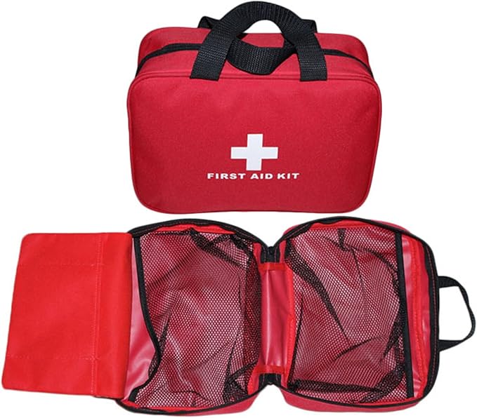 Nylon First Aid Empty Kit,Compact Waterproof and Lightweight First Aid Bag with Zippered for Emergency at Home, Office, Car, Outdoors, Boat, Camping, Hiking(Bag Only)