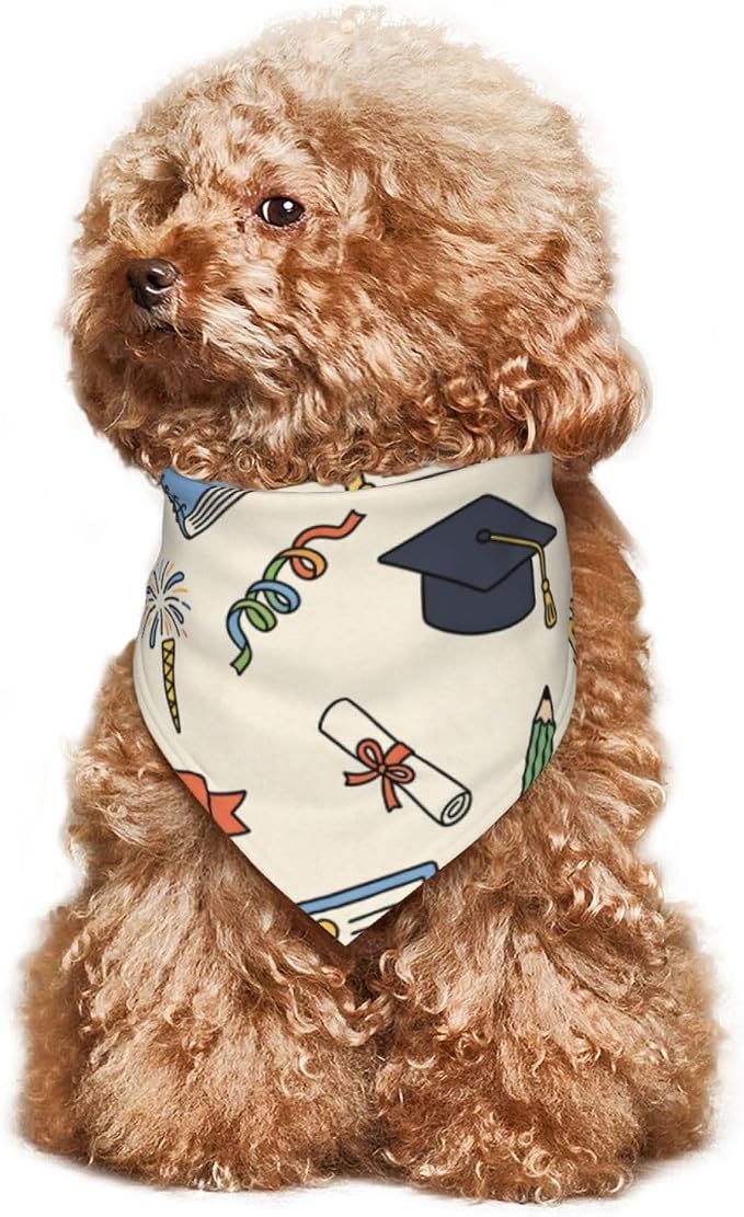 Teacher's Pet Dog Bandana,Funny Bandana Gift,Photo Prop Accessories for Dog Lovers Owner Gift,Triangle Reversible Fall Scarf, Adjustable (Light Yellow)